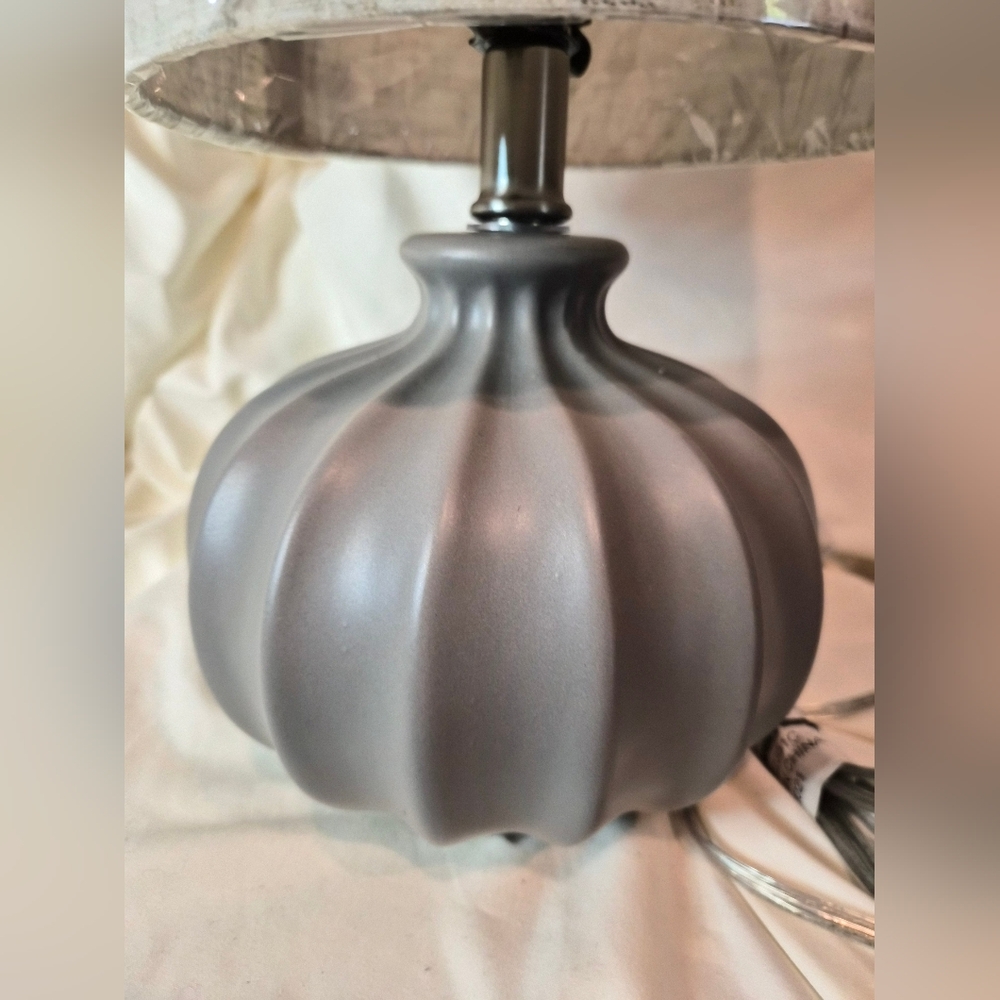 Threshold Gray *Lamp with Cream Shade - Picture 2 of 7